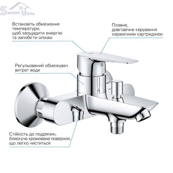 Змішувач для ванни Grohe QuickFix StartEdge 24198001 CV030595 фото