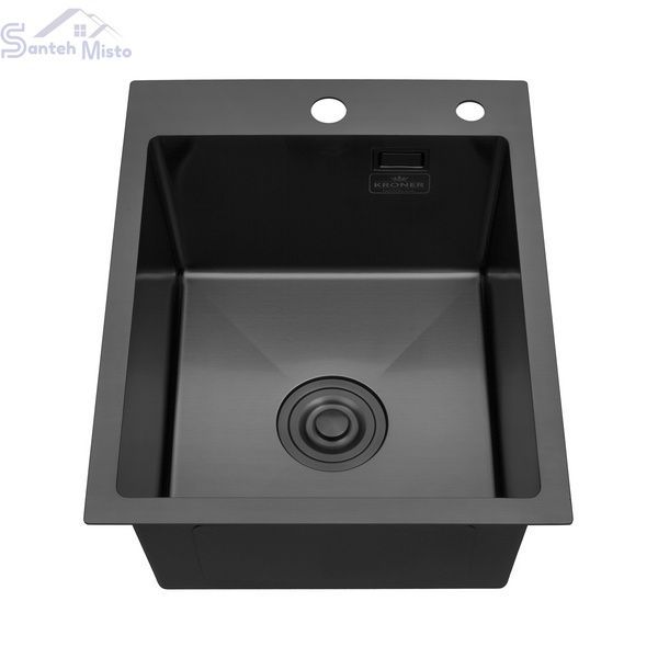 Кухонна мийка Kroner KRP PVD Schwarze - 4050HM (3,0/1,0 мм) CV035374 фото