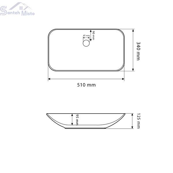 Умивальник (раковина) VBI PAVIA WHITE накладний VBI-012605 фото
