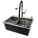 Комплект кухонної мийки Kraft KRF 6045 DECOR (3.0/1.0 мм)+Змішувач для кухні Kroner KRP Kuche - C03816BLK (хром) SM66035 фото 4