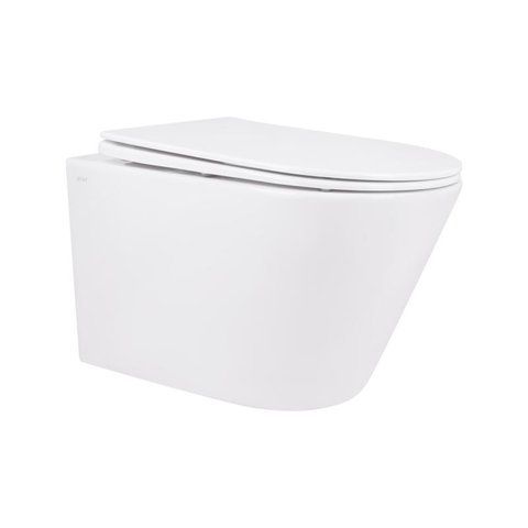 Унітаз підвісний Qtap Swan безобідковий з сідінням Soft-close QT16335178W SD00036227 фото