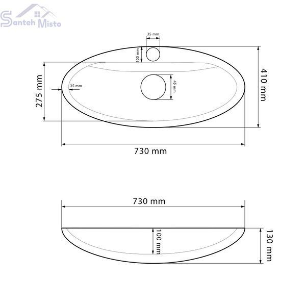 Умивальник (раковина) VBI CESENA WHITE накладний VBI-015501 фото