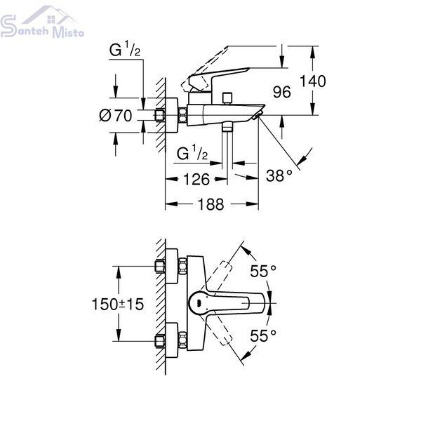 Змішувач для ванни Grohe QuickFix Start 24206002 CV030583 фото