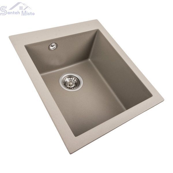 Гранитная мойка для кухни Platinum 4150 SOKIL матовый Титан 40326 фото