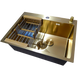 Комплект кухонной мойки Kraft NANO GOLD PVD HS60*45 (3.0/1.0 мм) декор SM30155 фото 7