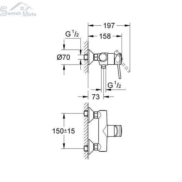 Смеситель для душа Grohe BauClassic 32867000 CV032466 фото