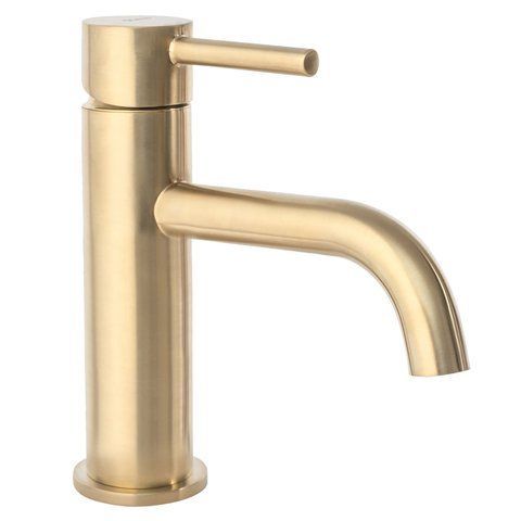 Змішувач для раковини (умивальника) REA LUNGO BRUSHED GOLD низький REA-B4527 фото