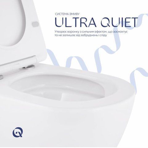 Унітаз підвісний Qtap Robin Mew безобідковий з сидінням Soft-close QT13332381АSW SD00050601 фото