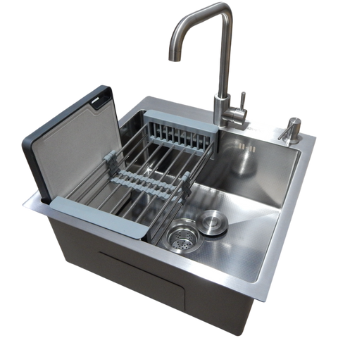 Комплект кухонной мойка Kraft KRF 5050 decor (3.0/1.0 мм) SM3540 фото