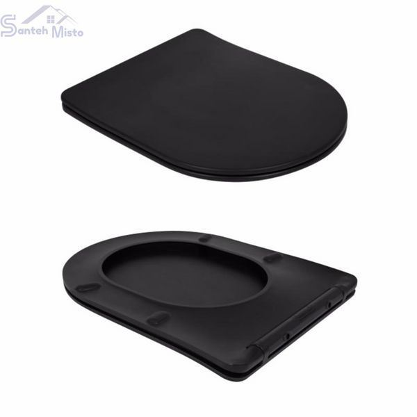 Унитаз напольный Qtap Scorpio Ultra Quiet безободковый с сиденьем Soft-Close MATT BLACK QT14226088AMB SD00052562 фото