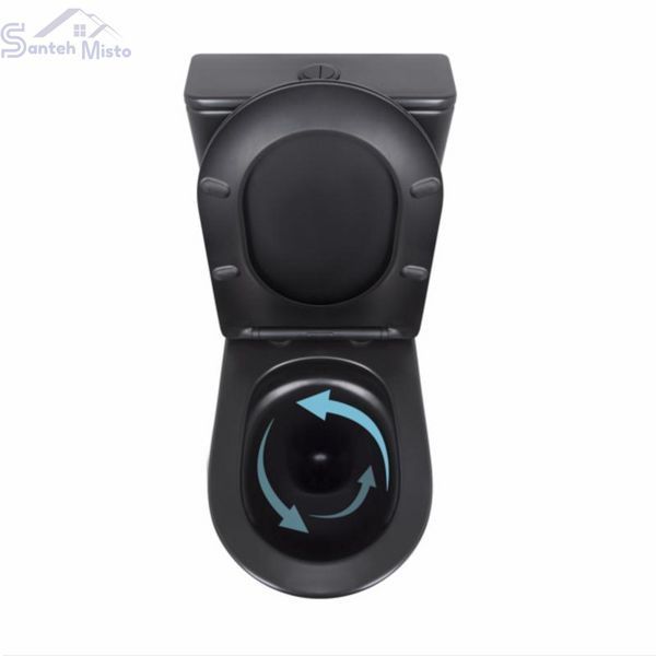 Унитаз напольный Qtap Scorpio Ultra Quiet безободковый с сиденьем Soft-Close MATT BLACK QT14226088AMB SD00052562 фото