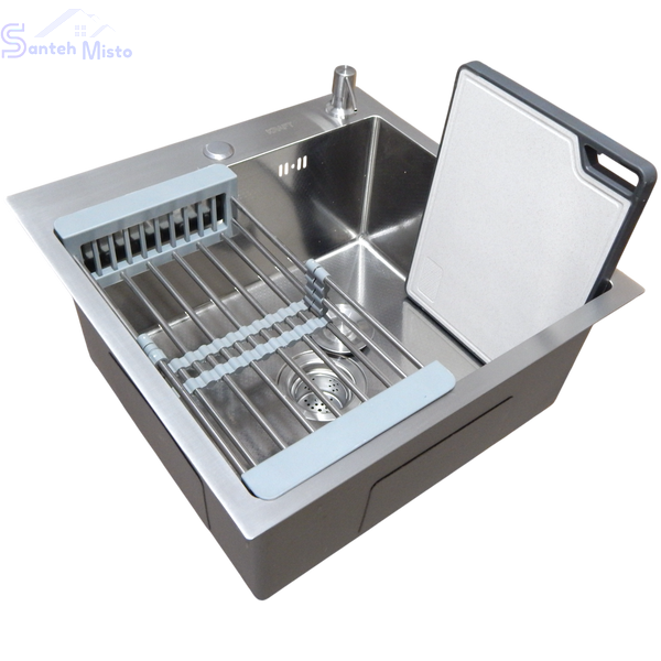 Комплект кухонной мойка Kraft KRF 5050 decor (3.0/1.0 мм) SM3540 фото