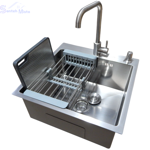 Комплект кухонной мойка Kraft KRF 5050 decor (3.0/1.0 мм) SM3540 фото