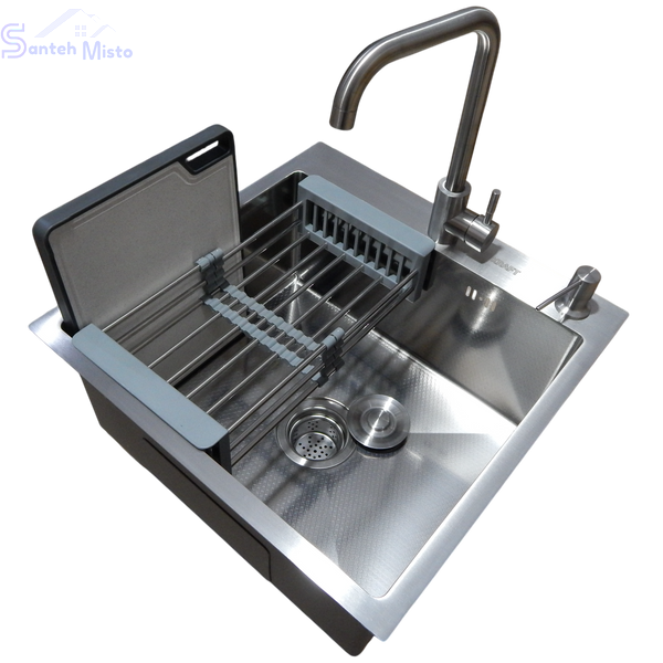 Комплект кухонной мойка Kraft KRF 5050 decor (3.0/1.0 мм) SM3540 фото