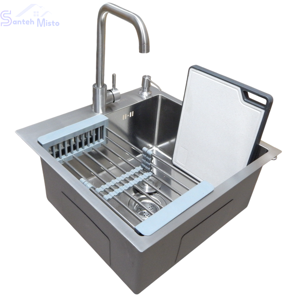 Комплект кухонной мойка Kraft KRF 5050 decor (3.0/1.0 мм) SM3540 фото