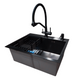 Комплект кухонной мойки Kraft NANO BLACK PVD HS54*48 (3.0/1.0 мм) декор SM2509 фото 4