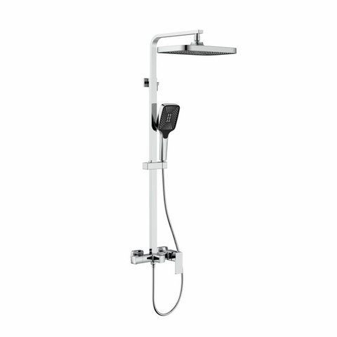 Душова система для кабіни Qtap Capricorn на три споживачі (з виливом) 53103KNC Chrome SD00047514 фото