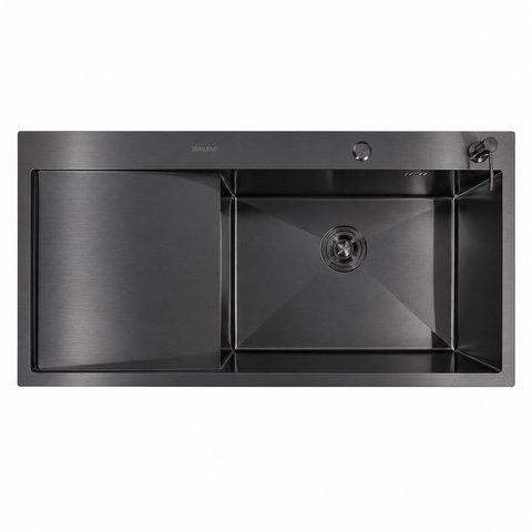 Кухонна мийка PVD чорна Valeso Handmade 1000х500 R (3.0/1.0) 50071 фото