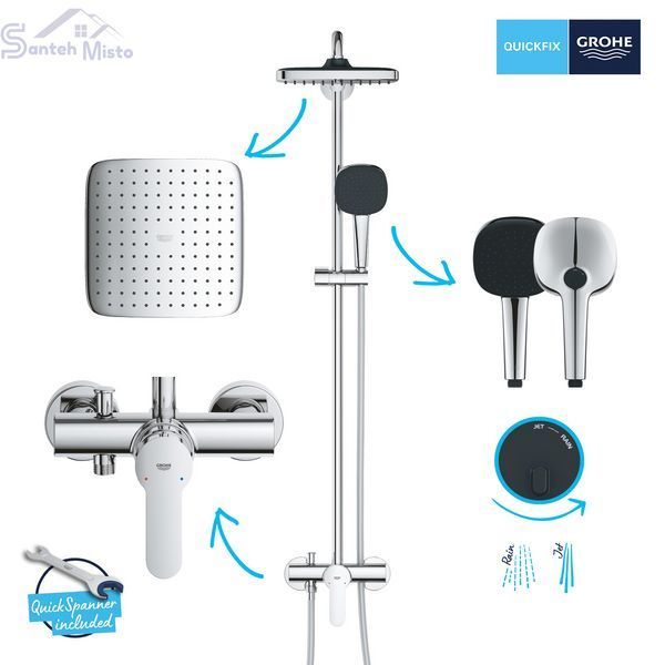 Душова система Grohe QuickFix Vitalio Comfort 26985001 з набором аксесуарів BF40961SC CV037239 фото