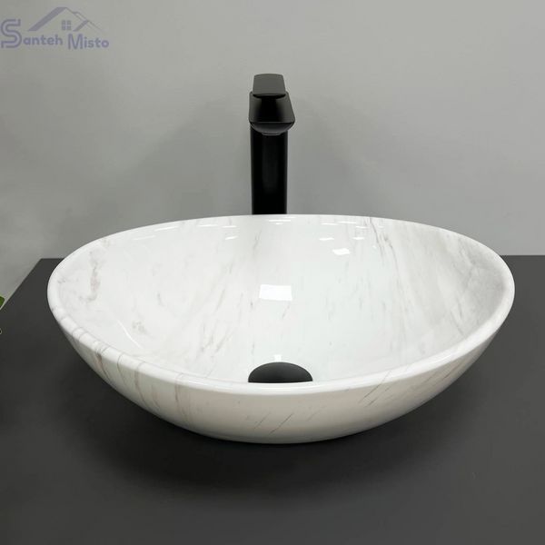 Умывальник (раковина) VBI PARMA MARBLE NATURE GLOSSY накладной VBI-011007 фото