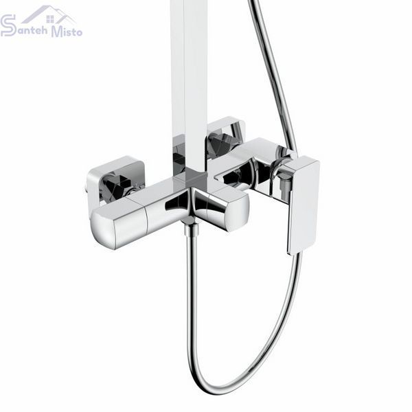 Душова система для кабіни Qtap Capricorn на три споживачі (з виливом) 53103KNC Chrome SD00047514 фото