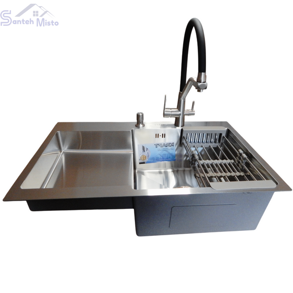 Кухонная мойка 4-в-1 (комплект) Kraft Handmade HS L 780х480 (3.0/1.0 мм) SM2058 фото