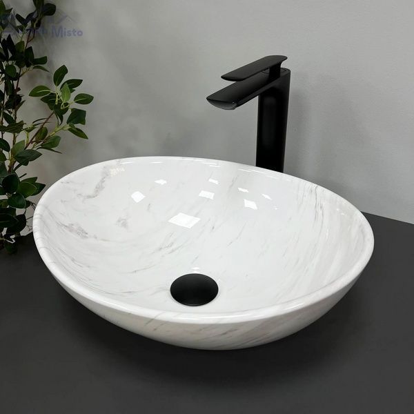 Умивальник (раковина) VBI PARMA MARBLE NATURE GLOSSY накладний VBI-011007 фото