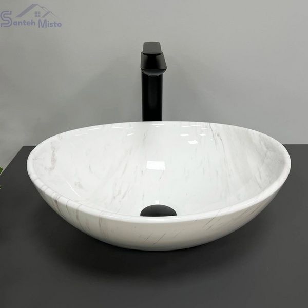 Умивальник (раковина) VBI PARMA MARBLE NATURE GLOSSY накладний VBI-011007 фото