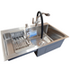 Кухонная мойка 4-в-1 (комплект) Kraft Handmade HS L 780х480 (3.0/1.0 мм) SM2058 фото 4