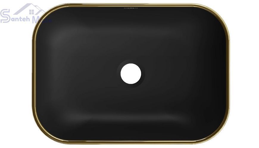 Умивальник (раковина) MEXEN RITA BLACK MATT DIAMOND GOLD накладний MEX-21084579 фото