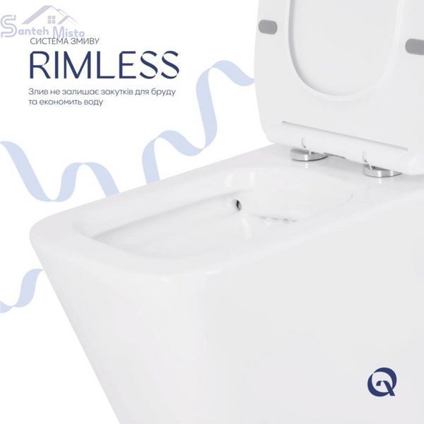 Унитаз напольный Qtap Crow Eco безободковый с сиденьем Soft-close QTCRO27W48750 SD00054874 фото