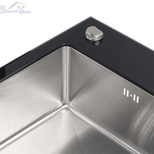 Кухонная мойка Platinum Handmade BLACK GLASS 600x510x200 23641 фото