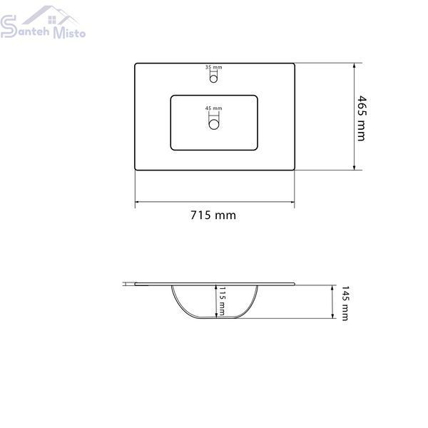 Умывальник (раковина) VBI FERRARA 70 WHITE врезной VBI-018013 фото