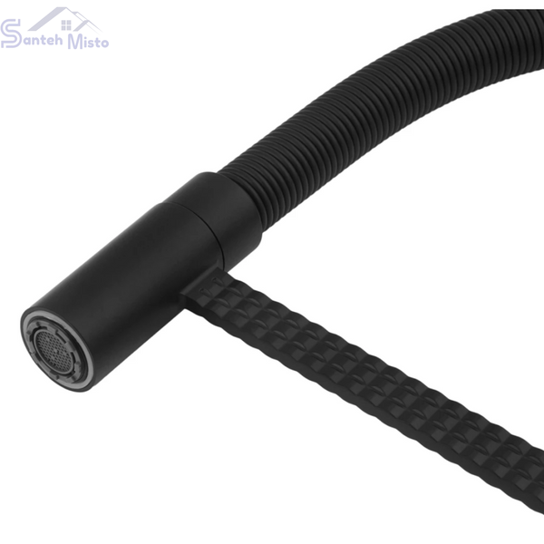 Комплект кухонної мийки Kroner KRP Schwarze - 7849LHM PVD (3/1 мм) SM330 фото