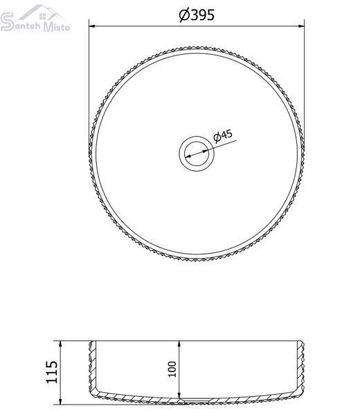 Умывальник (раковина) MEXEN AURA BLACK накладной MEX-24013970 фото