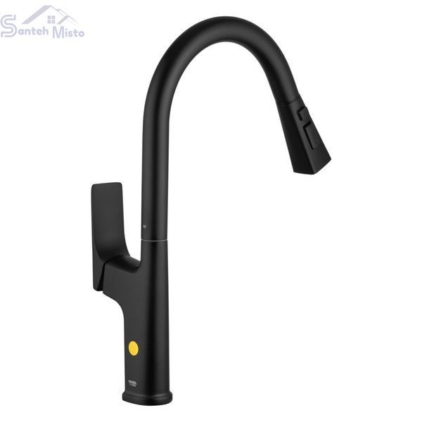 Комплект кухонної мийки Kraft HM 50х50 NANO BLACK (DECOR) PVD (3.0/1.0 мм) SМ1046 фото