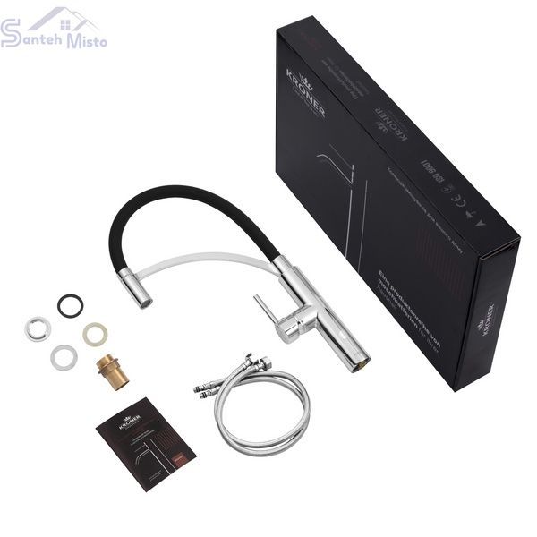 Змішувач для кухні Kroner KRP Ersel - C03900BLK CV033801 фото