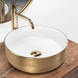 Умивальник (раковина) REA SAMI BRUSHED GOLD WHITE накладний REA-U6630 фото 2