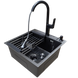 Комплект кухонної мийки Kraft HM 50х50 NANO BLACK (DECOR) PVD (3.0/1.0 мм) SМ1046 фото 6