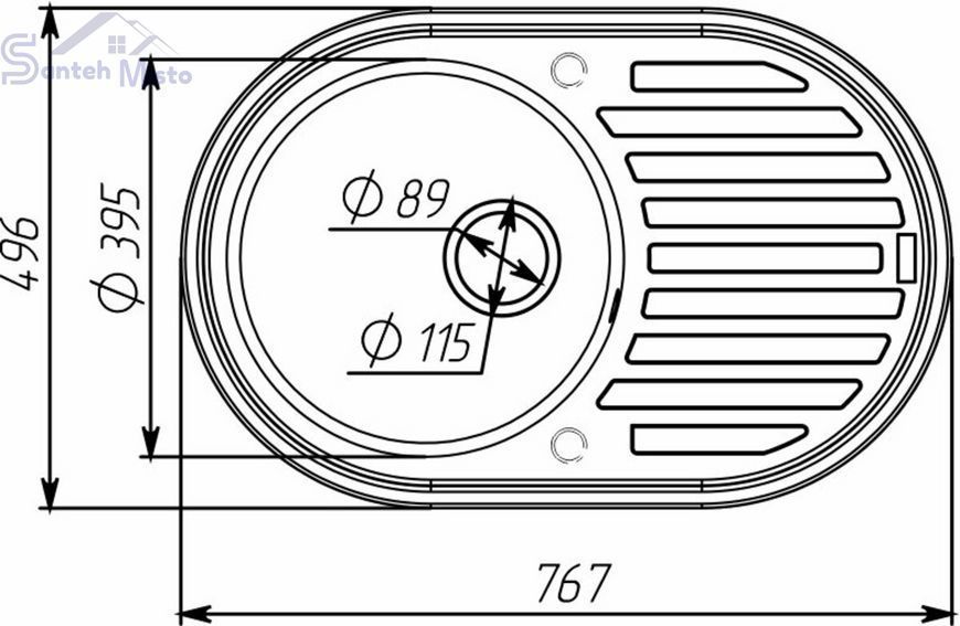 Гранитная мойка для кухни VALESO LIRA 7750 матовая Серая 49349 фото