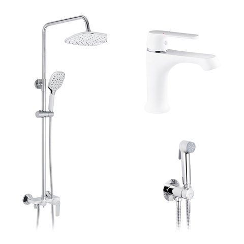 Набор 3 в 1 душова система Kroner Armada-W063 + змішувач Armada-W010 + змішувач Bidet-C082 CVS30213 фото