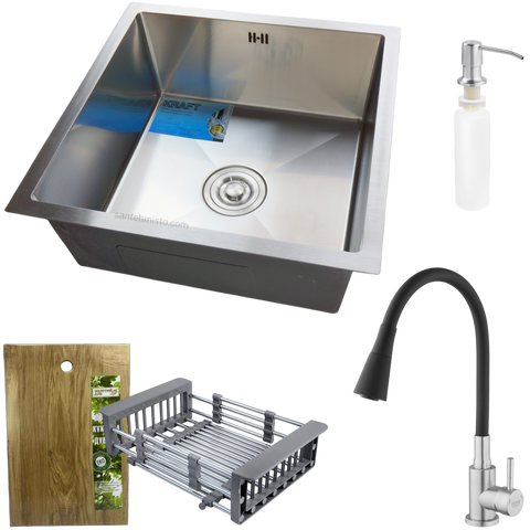 Комплект кухонной мойка Kraft KRF 5050 decor (3.0/1.0 мм) SM14005 фото