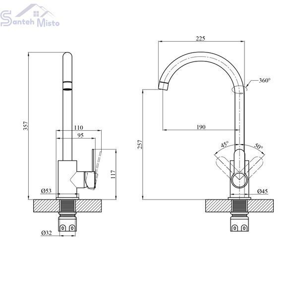 Смеситель для кухни Agua Elposo-INOX035AM CV035456 фото