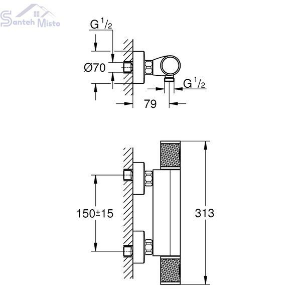 Змішувач термостатичний для душу Grohe QuickFix Precision Feel 34790000 CV033579 фото