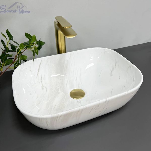 Умывальник (раковина) VBI RAVENNA MARBLE NATURE GLOSSY накладной VBI-011208 фото