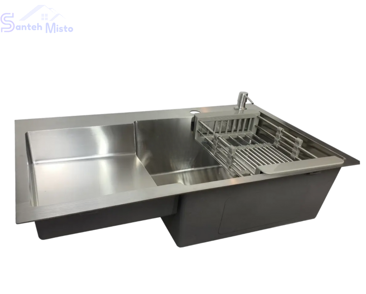 Комплект кухонної мийки Kraft Handmade HS L 780х480 (3.0/1.0 мм) SM2017 фото