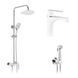 Набор 3 в 1 душевая система Kroner Armada-W063 + смеситель Armada-W010 + смеситель Bidet-C082 CVS30213 фото 1