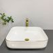 Умивальник (раковина) VBI PALERMO WHITE ROSE GOLD EDGE накладний VBI-012307 фото 3
