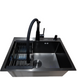 Комплект кухонной мойки Kraft NANO BLACK PVD HS60*45 (3.0/1.0 мм) декор SM10280 фото 9