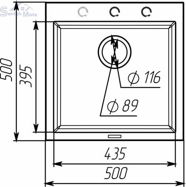 Гранитная мойка для кухни VALESO GALAX 5050 матовая Черная 51379 фото